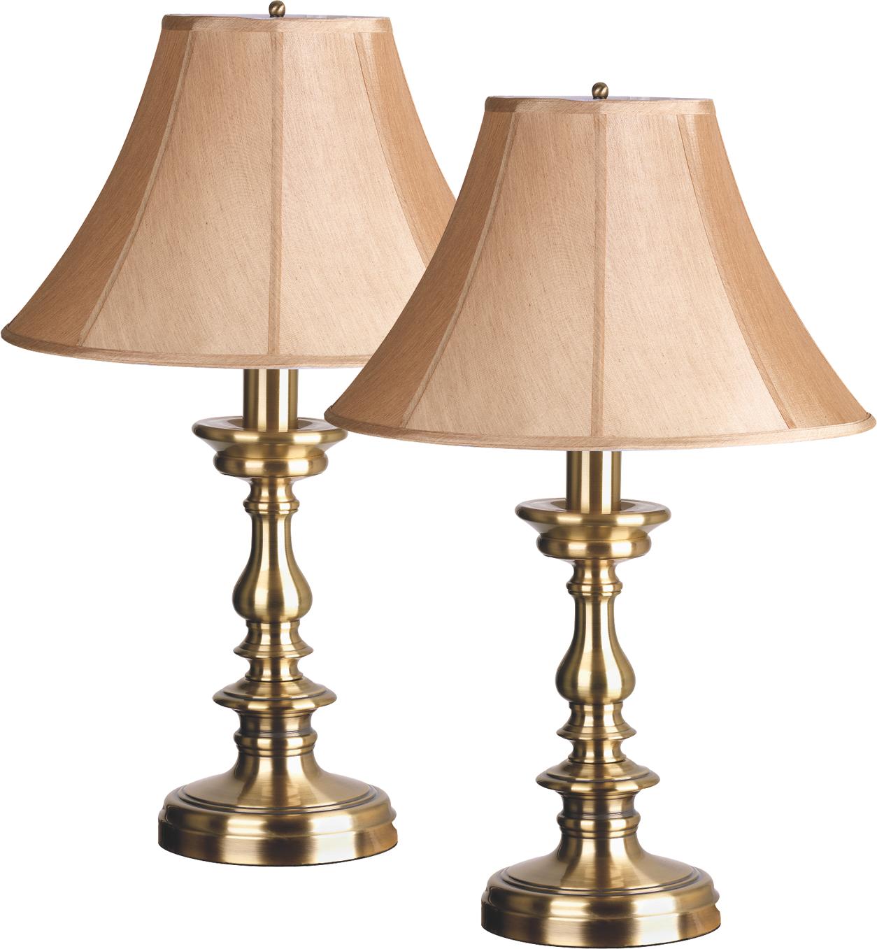 Satin Antique Brass 2-pc Lamp Set