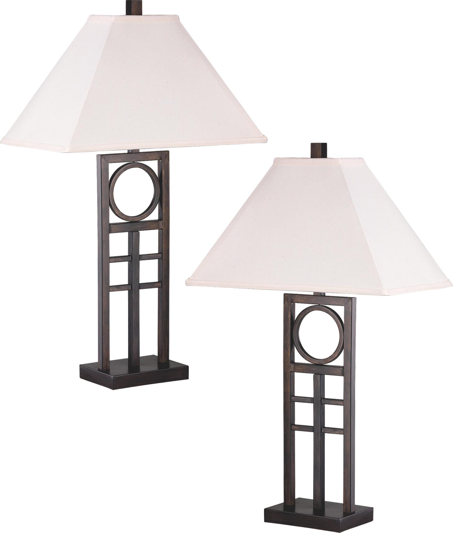 Bronze Circle 2-pc Lamp Set