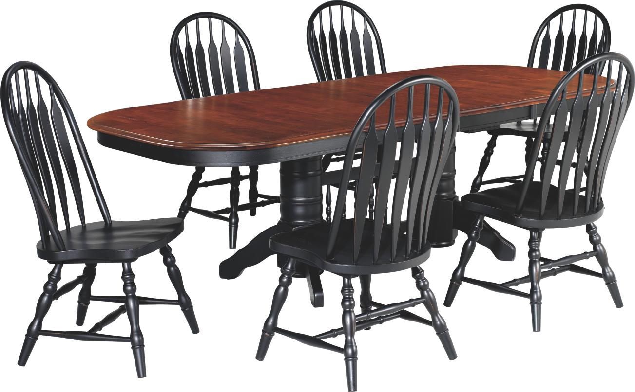Black & Cherry 7-pc Dinette