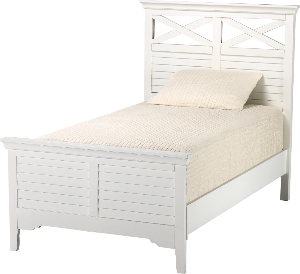 Plantation Cove White Twin Panel Bed