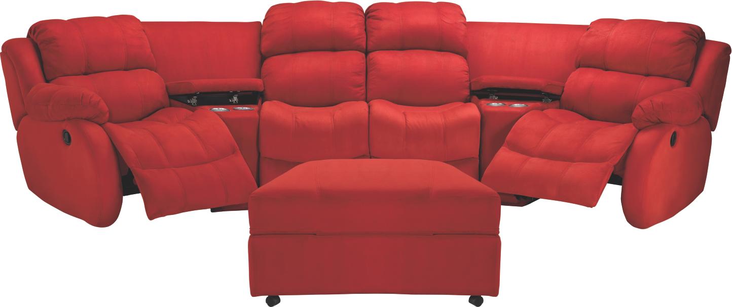 Milo Red 6-pc Home Theater With Ottoman Package