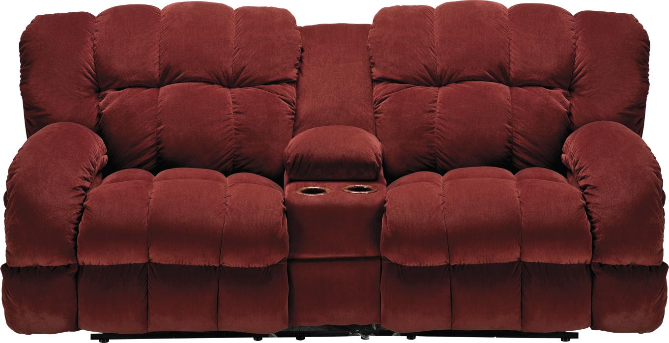 Santana Burgundy Power Reclining Sofa W/console