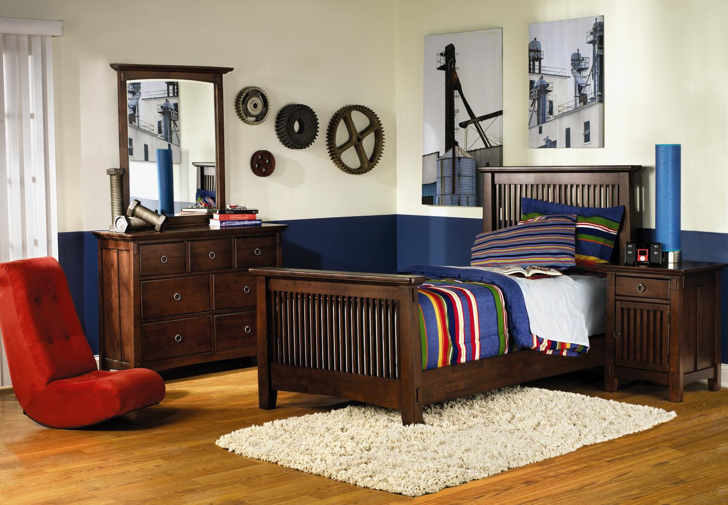 Arts & Crafts Chocolate Finish Full 5-pc Bedroom Package