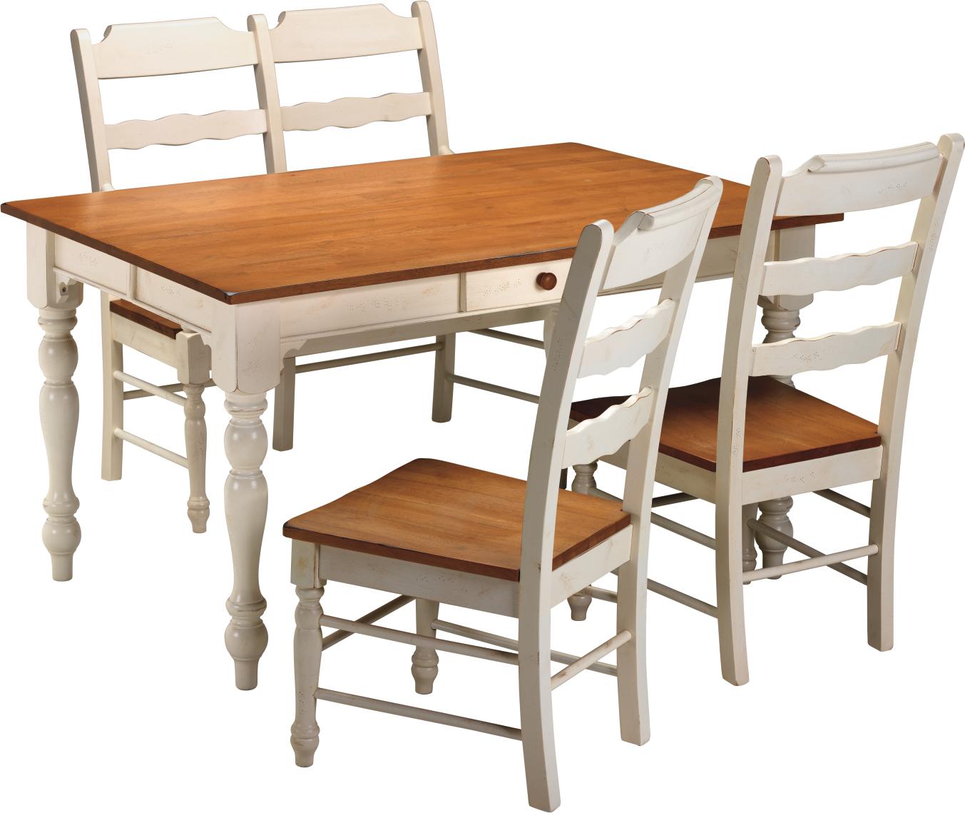 White & Pine 4-pc Dinette