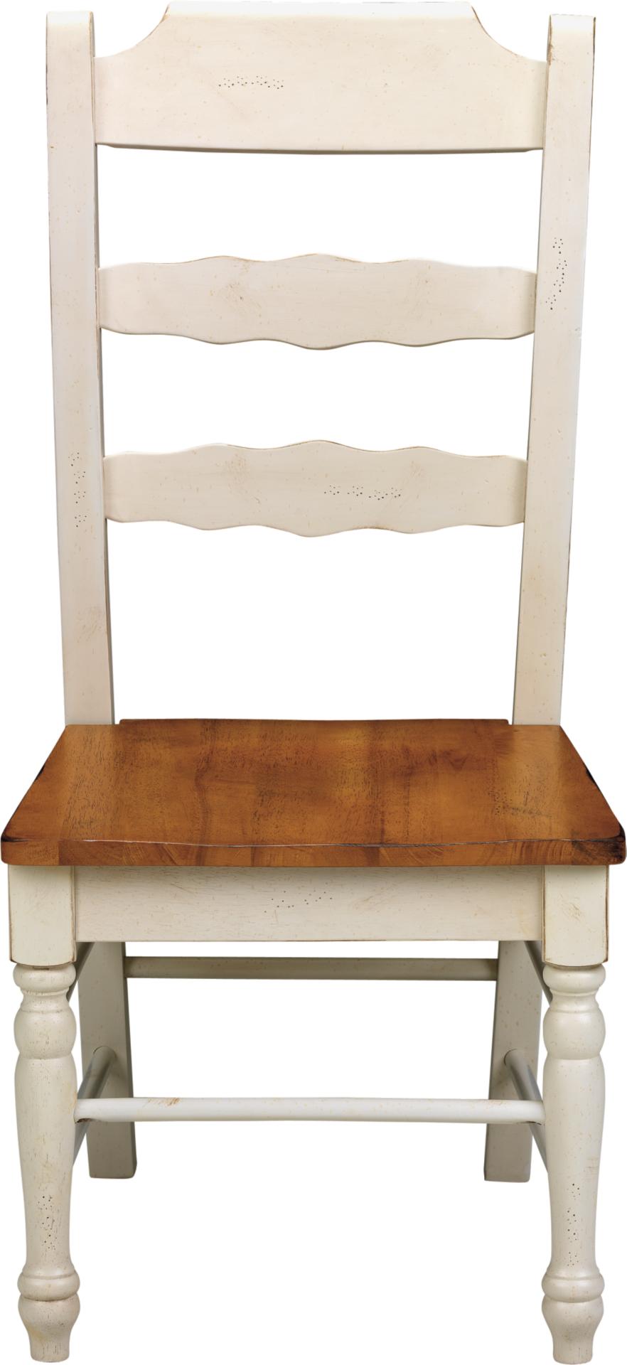 White & Pine Ladder Back Chair