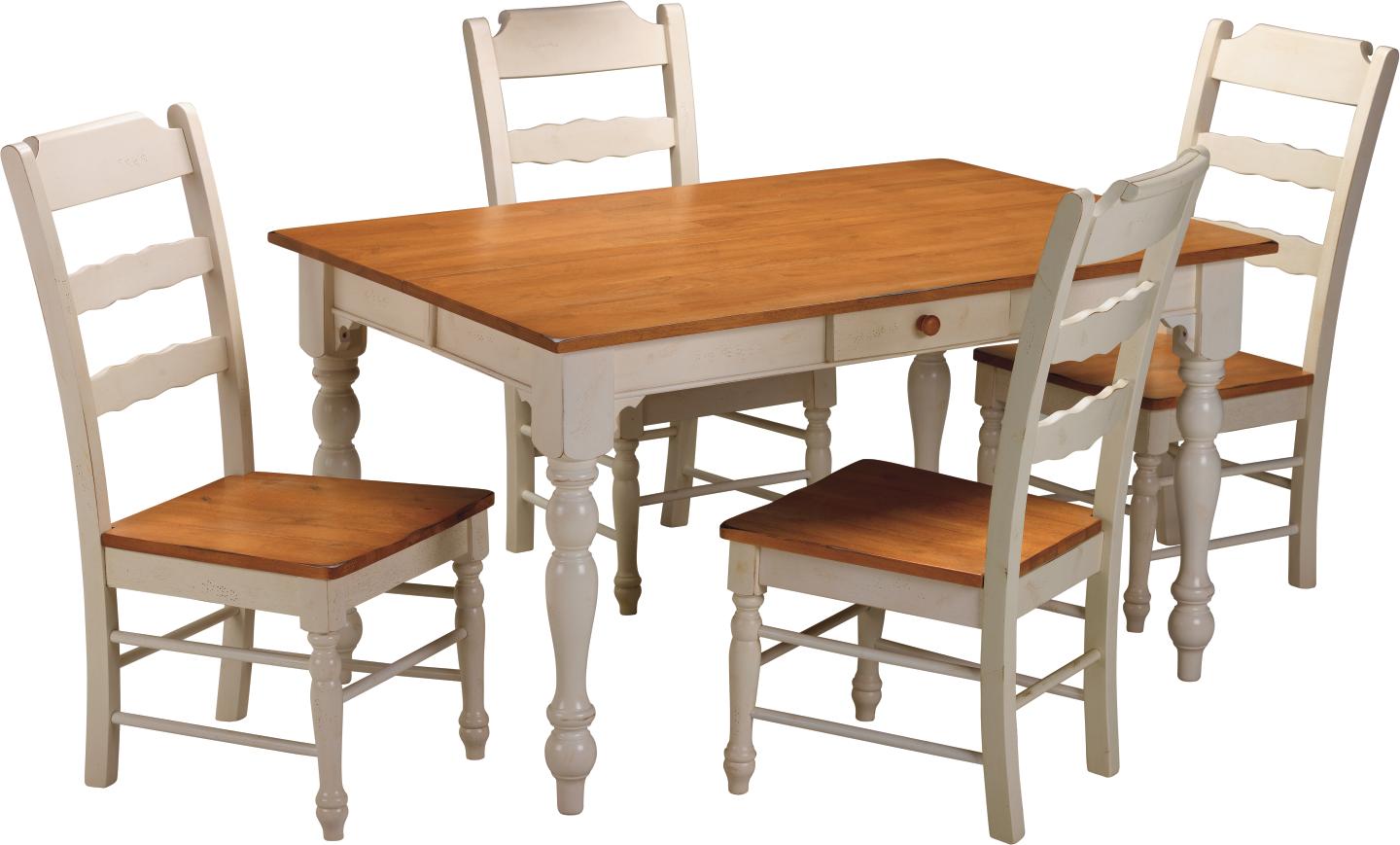 White & Pine 5-pc Dinette