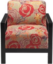Floral Wood Accent Chair