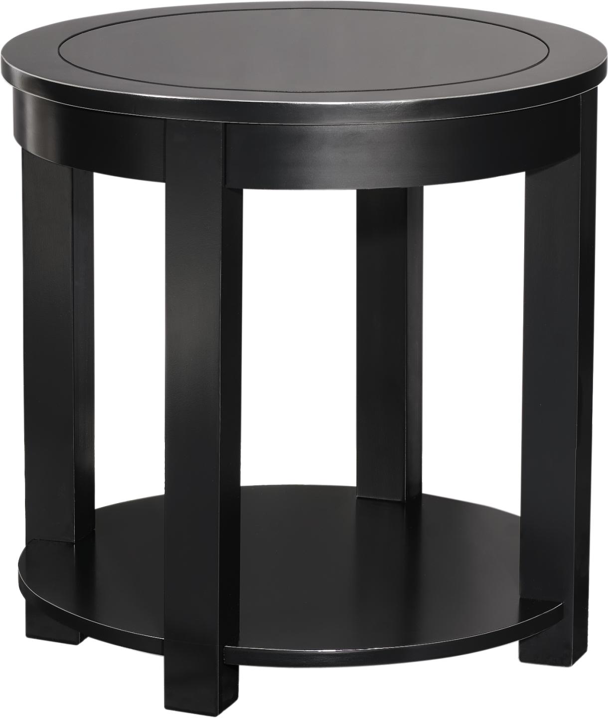 Voyages Black Round Lamp Table