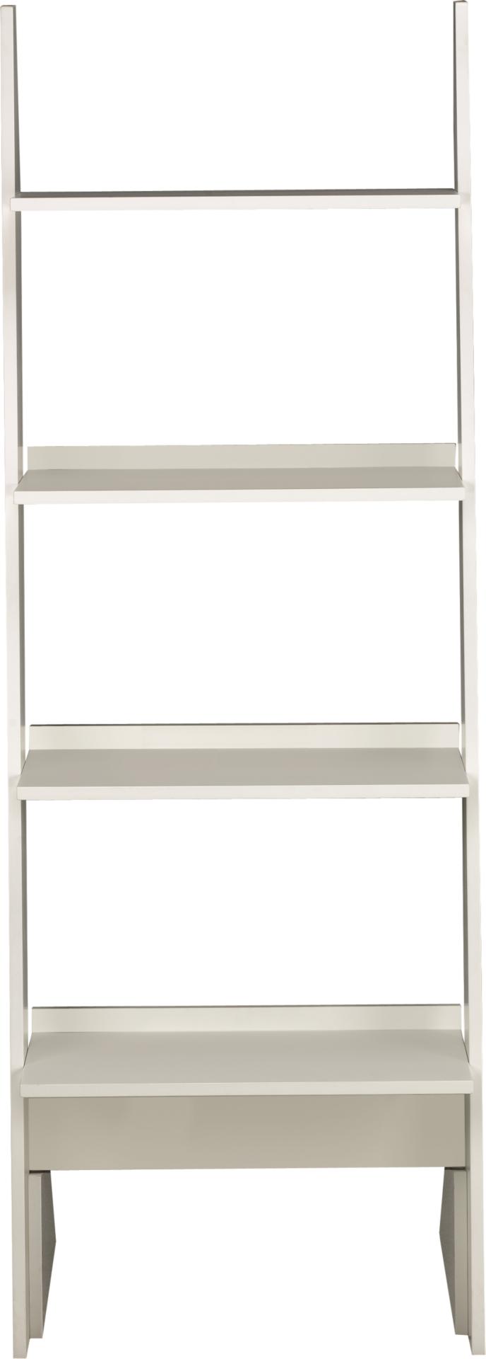 White Single Leaning Bookcase