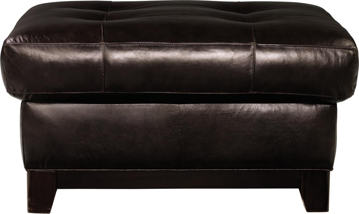 Midtown Chocolate Leather Cocktail Ottoman