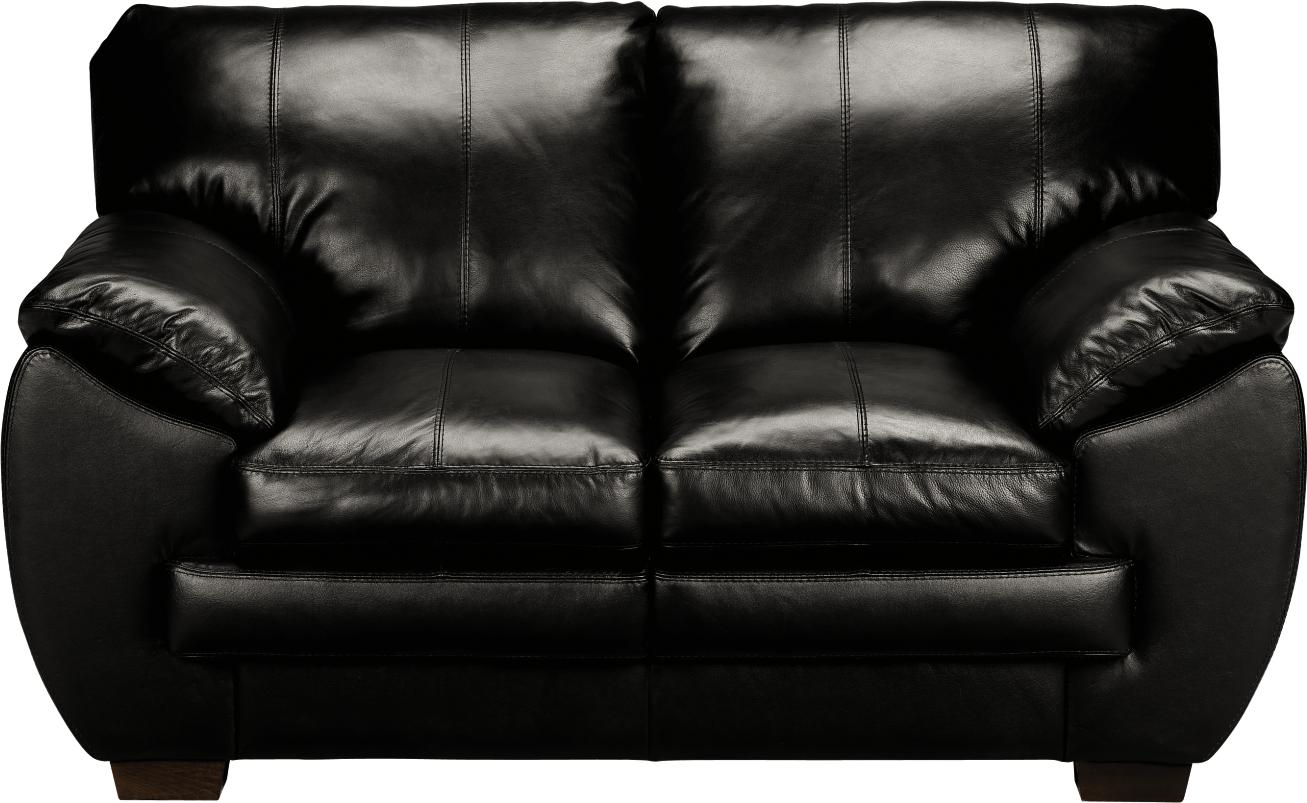 Valenza Black Leather Loveseat