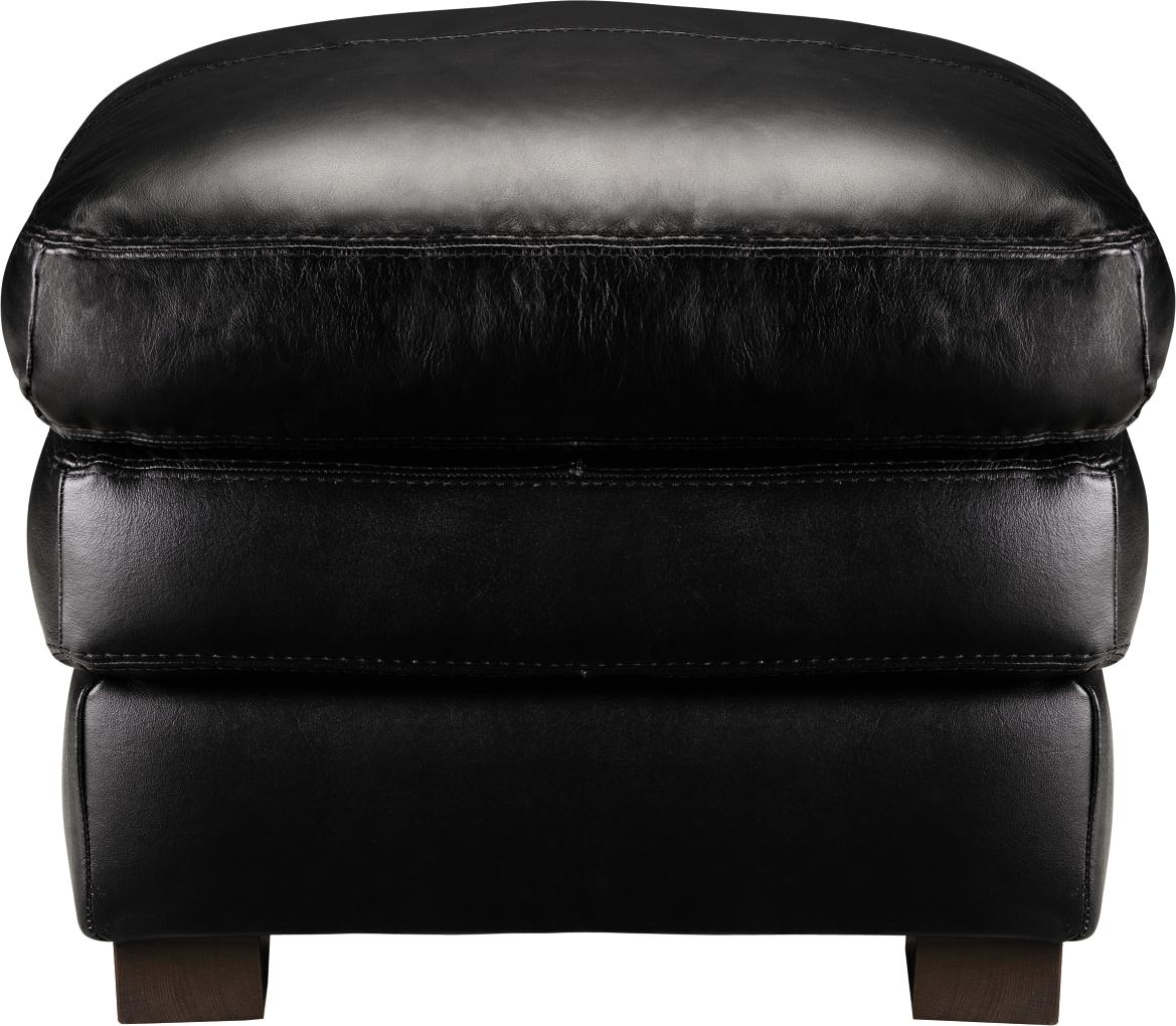 Valenza Black Leather Ottoman