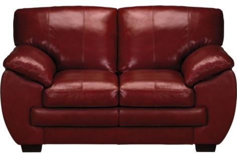 Valenza Red Leather Loveseat