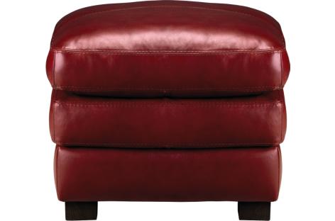 Valenza Red Leather Ottoman
