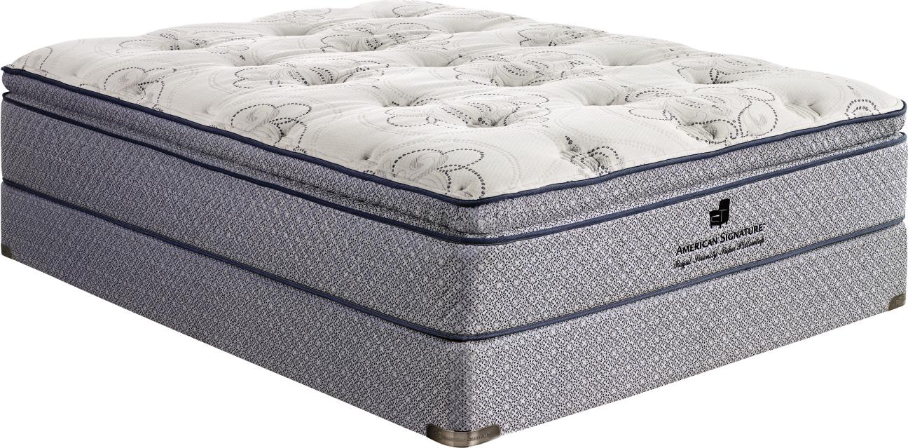 Royal Serenity Super Pillowtop Blue Queen Low Profile Split Foundation Mattress Set