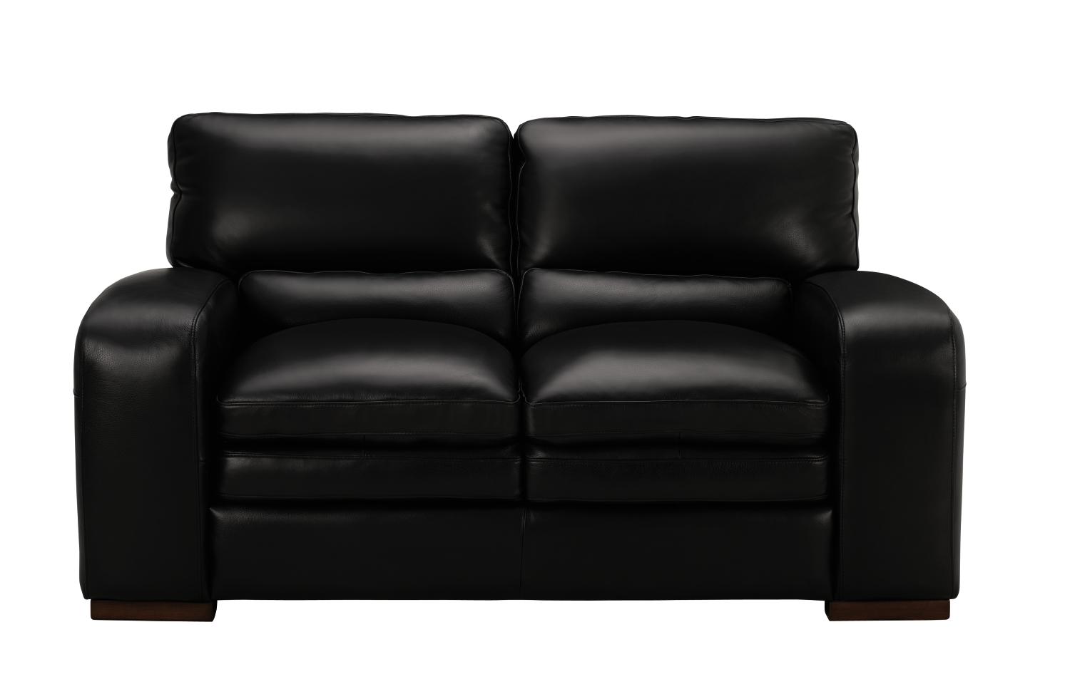 Ventura Black Leather Loveseat