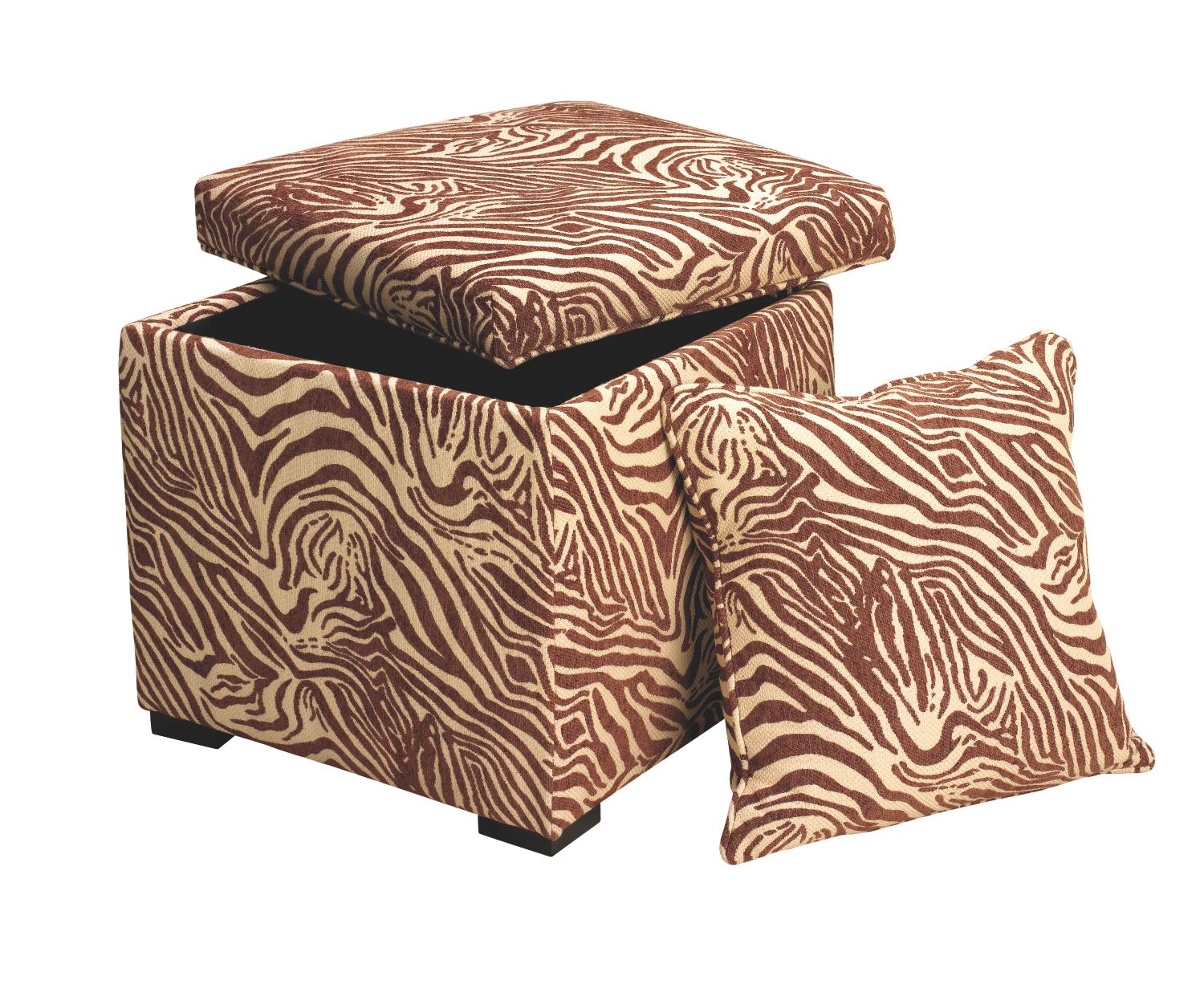 Tiger Storage Ottoman With 2 Pillows