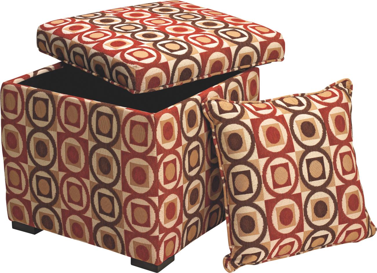 Godiva Storage Ottoman With 2 Pillows