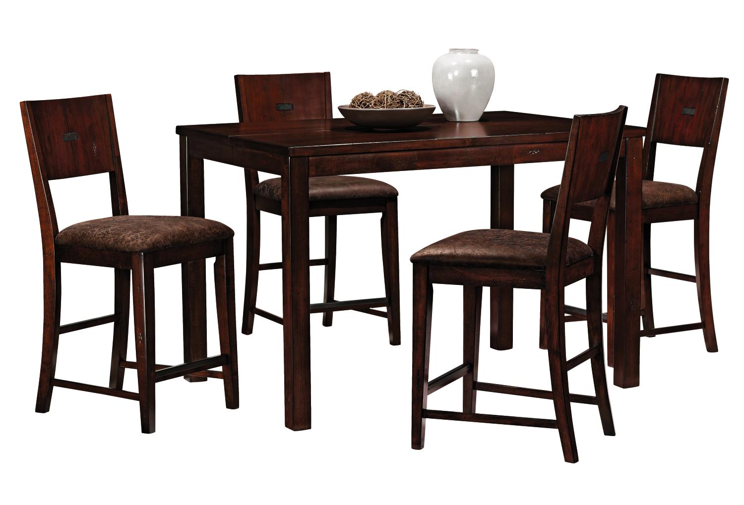East Village 5-pc Counter Height Table With Wood Stools
