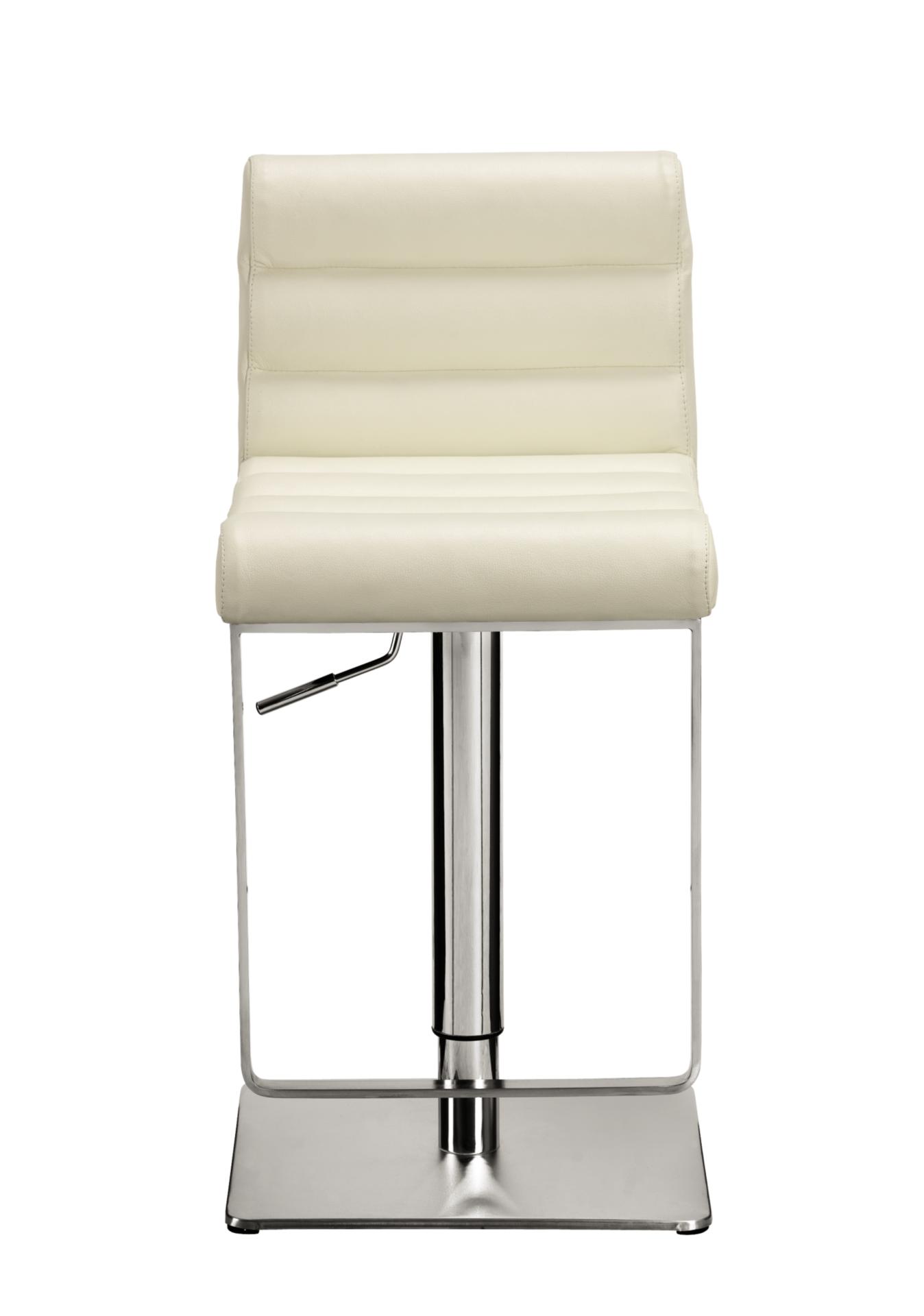 Riva White Adjustable Bar Stool