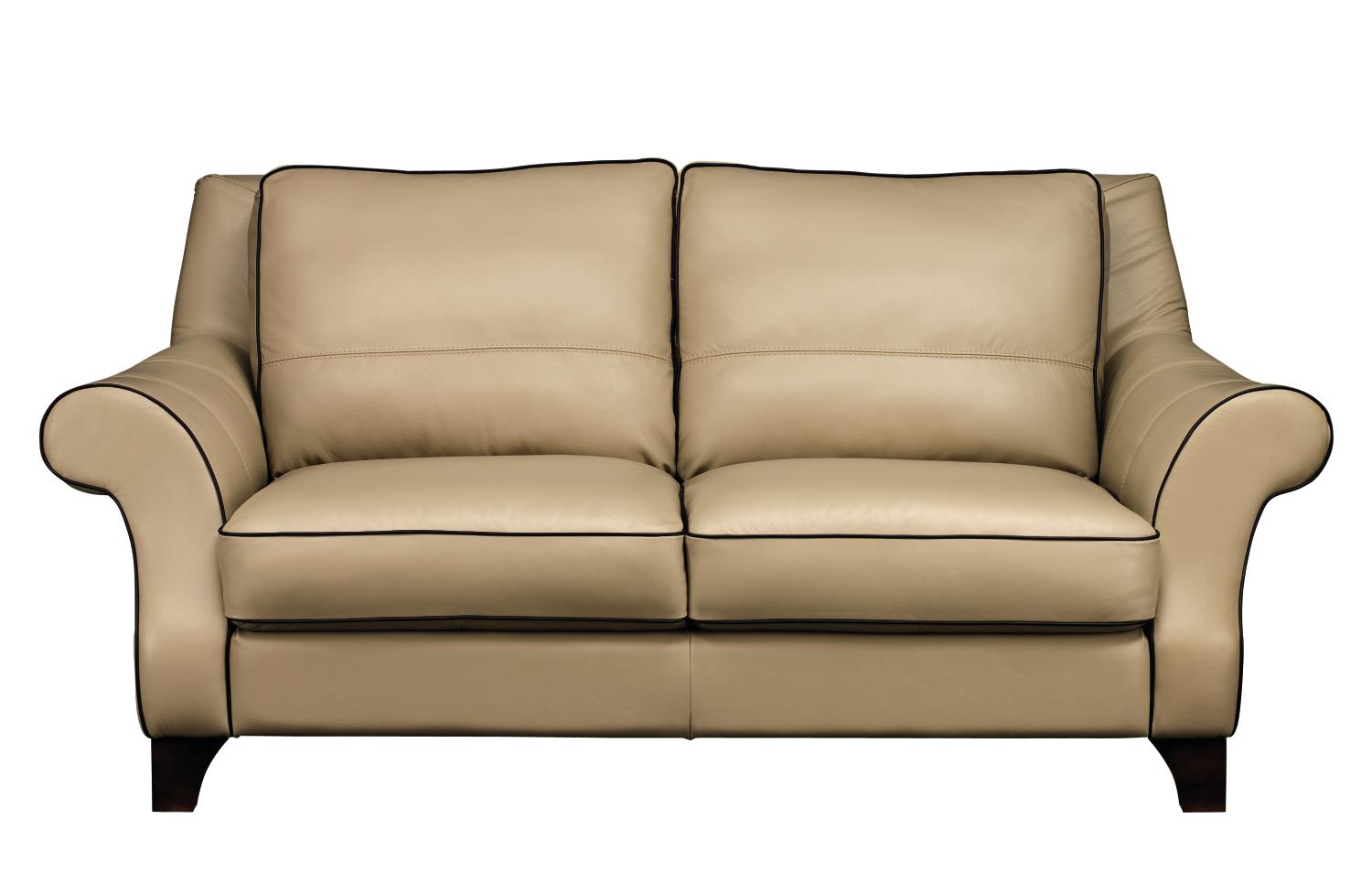Buckhead Taupe Leather Loveseat