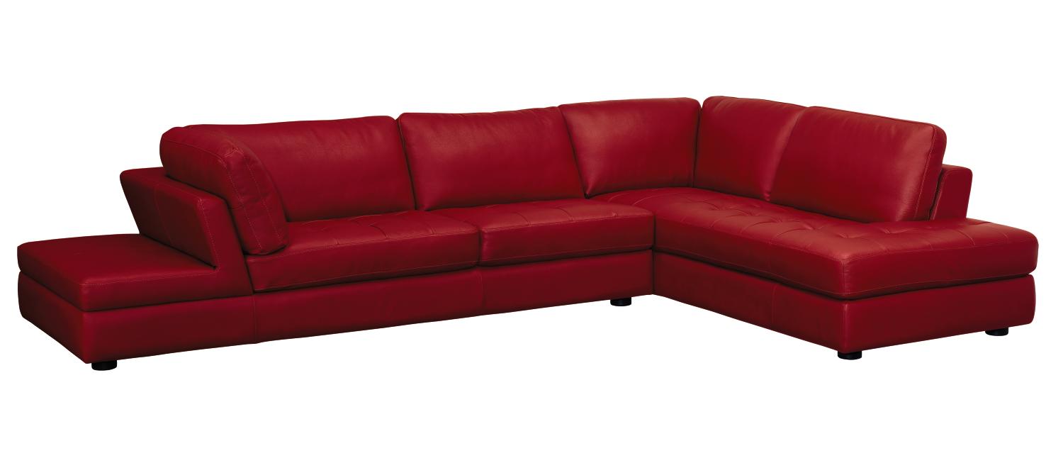 Cortez Red 2-pc Leather Sectional