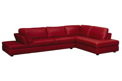 Cortez Red 2-PC Leather Sectional
