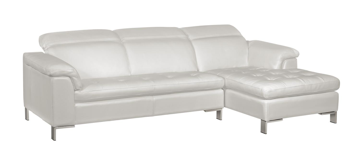 Verona White 2-pc Leather Sectional