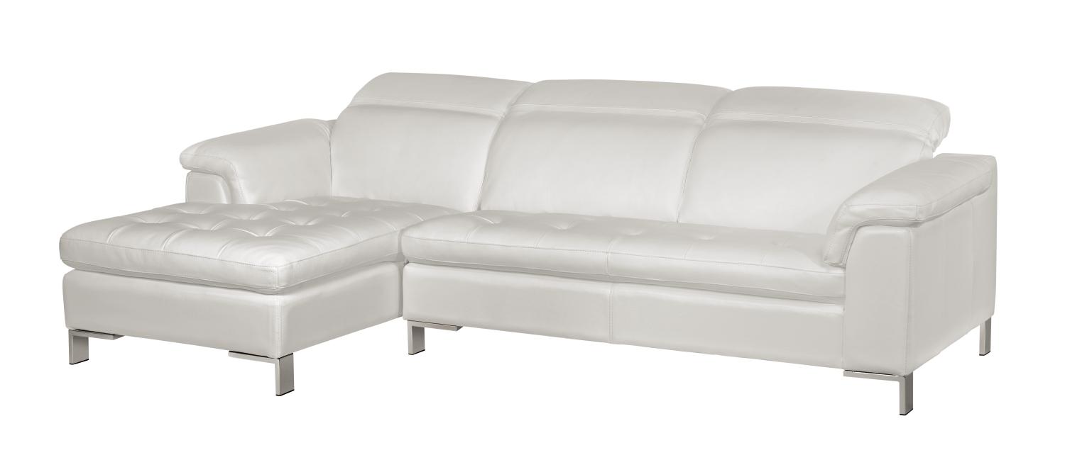 Verona White 2-pc Leather Sectional