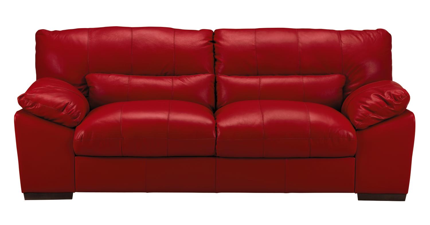 Cascade Red Leather Sofa