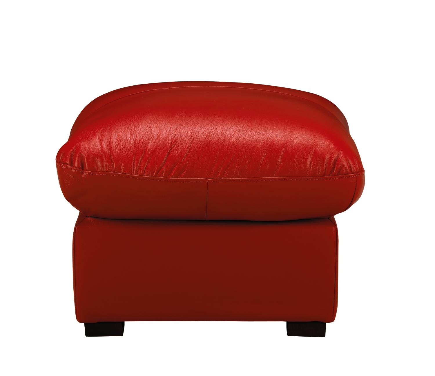 Cascade Red Leather Ottoman
