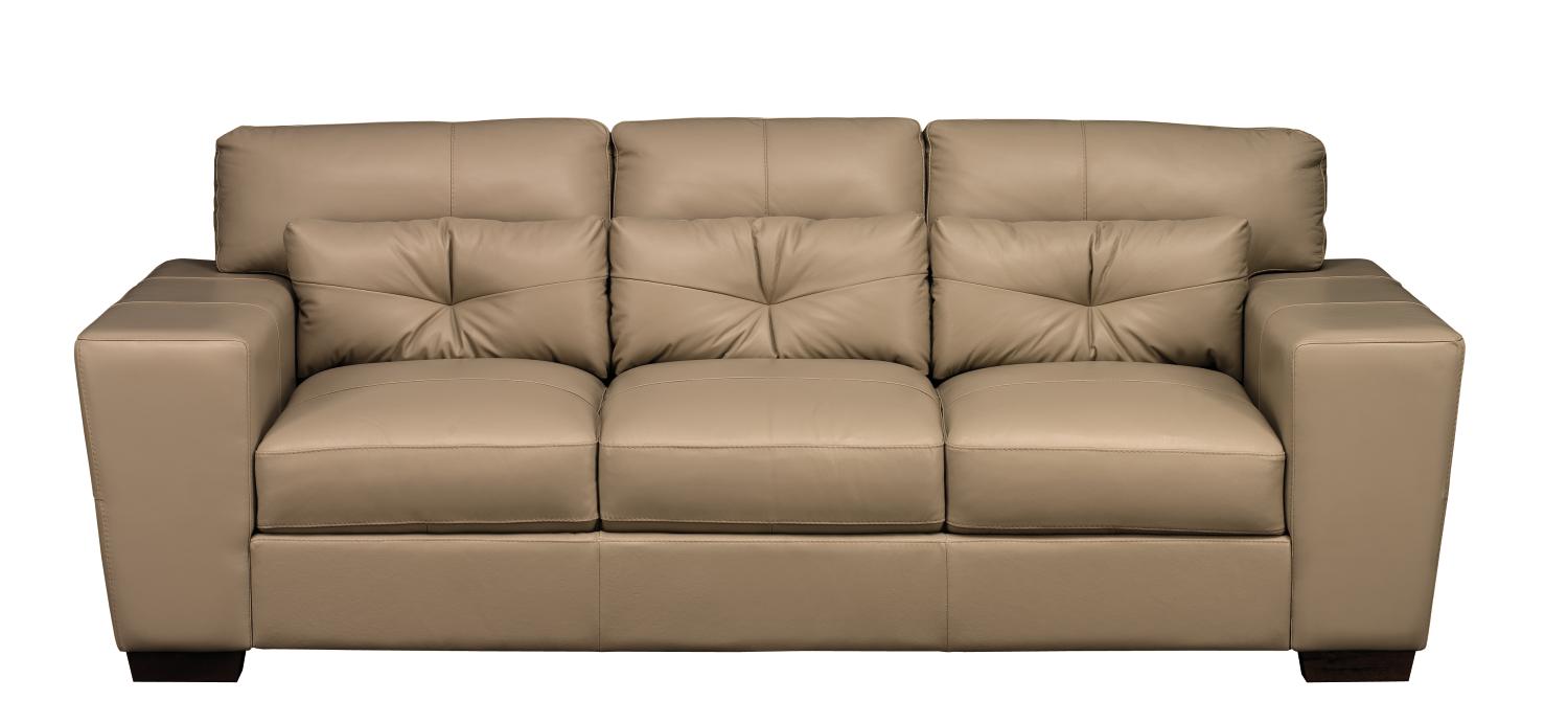 Sonata Taupe Leather Sofa