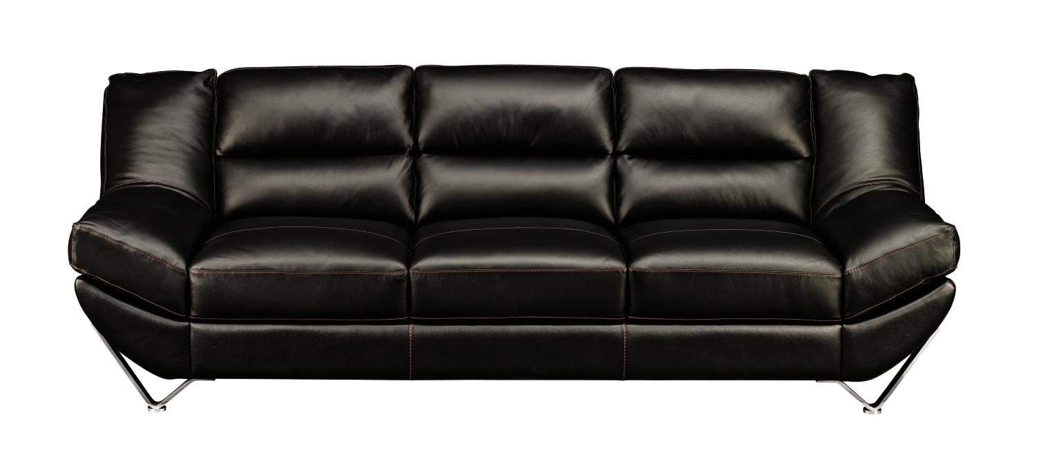 Enzo Black Leather Sofa