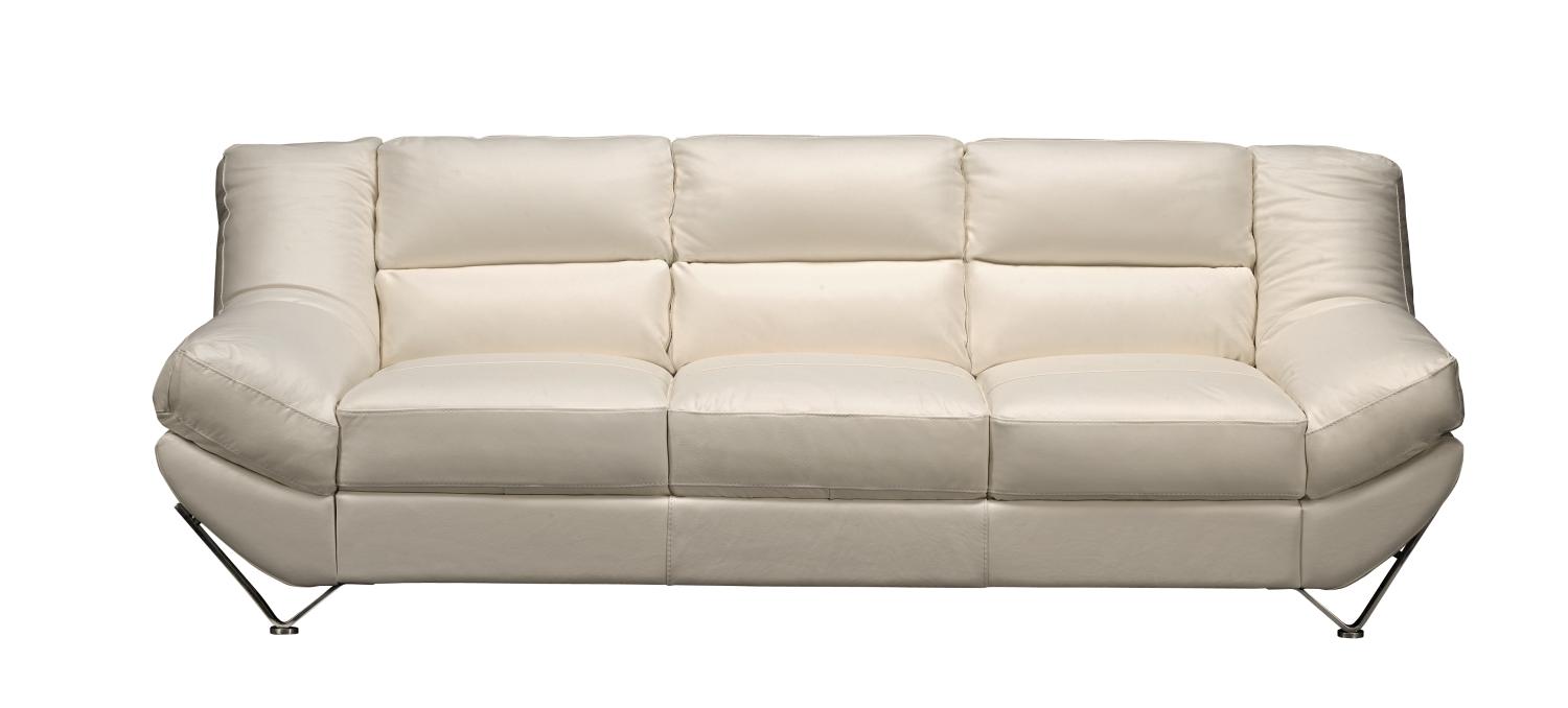 Enzo White Leather Sofa