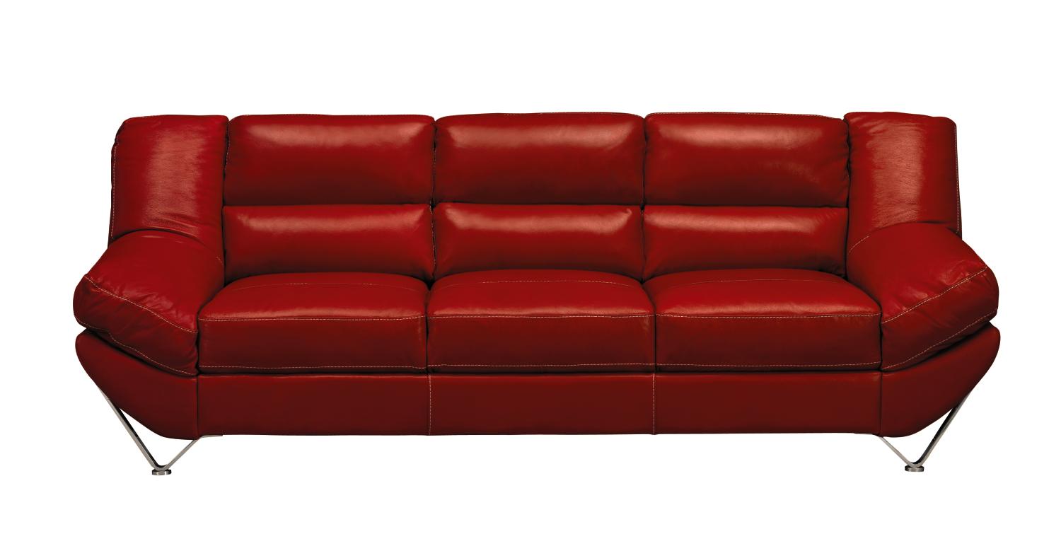 Enzo Red Leather Sofa