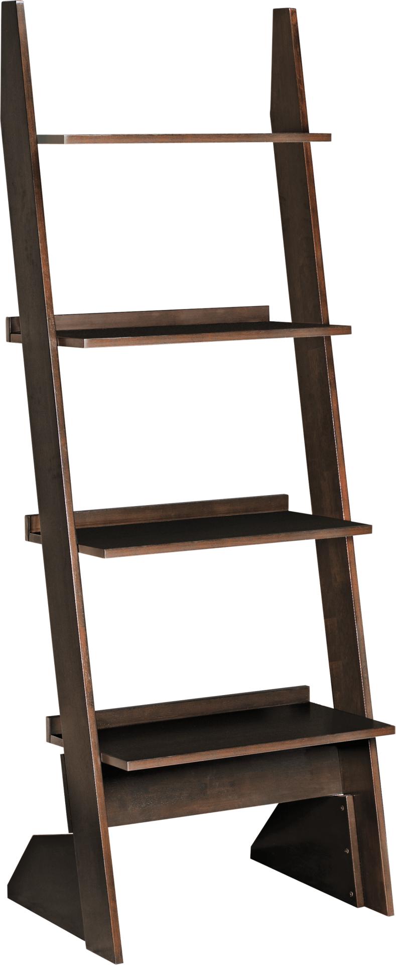 Arts & Crafts Chocolate Single Leaning Bookcase