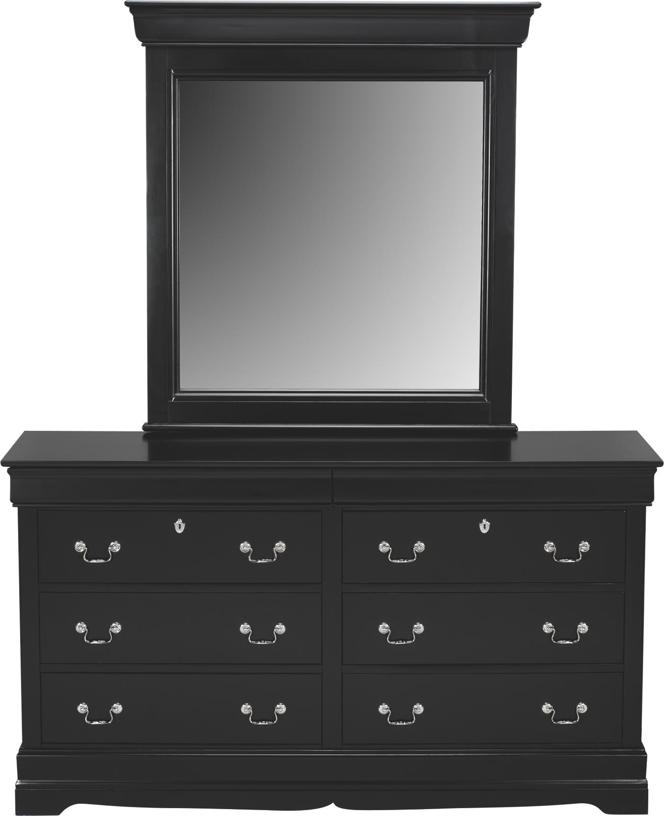 Classic Black Dresser & Mirror