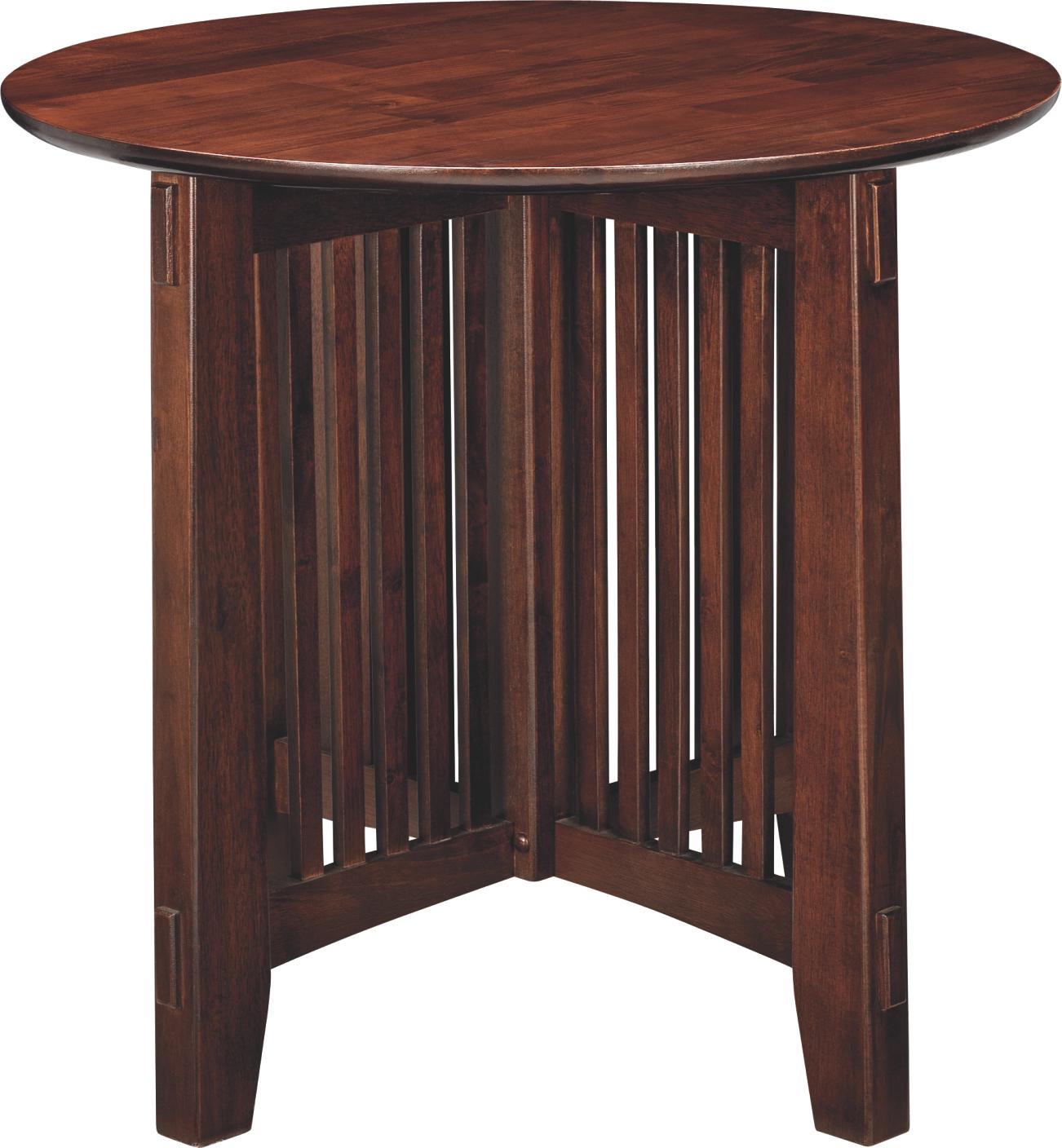 Arts & Crafts Chocolate Round Side Table