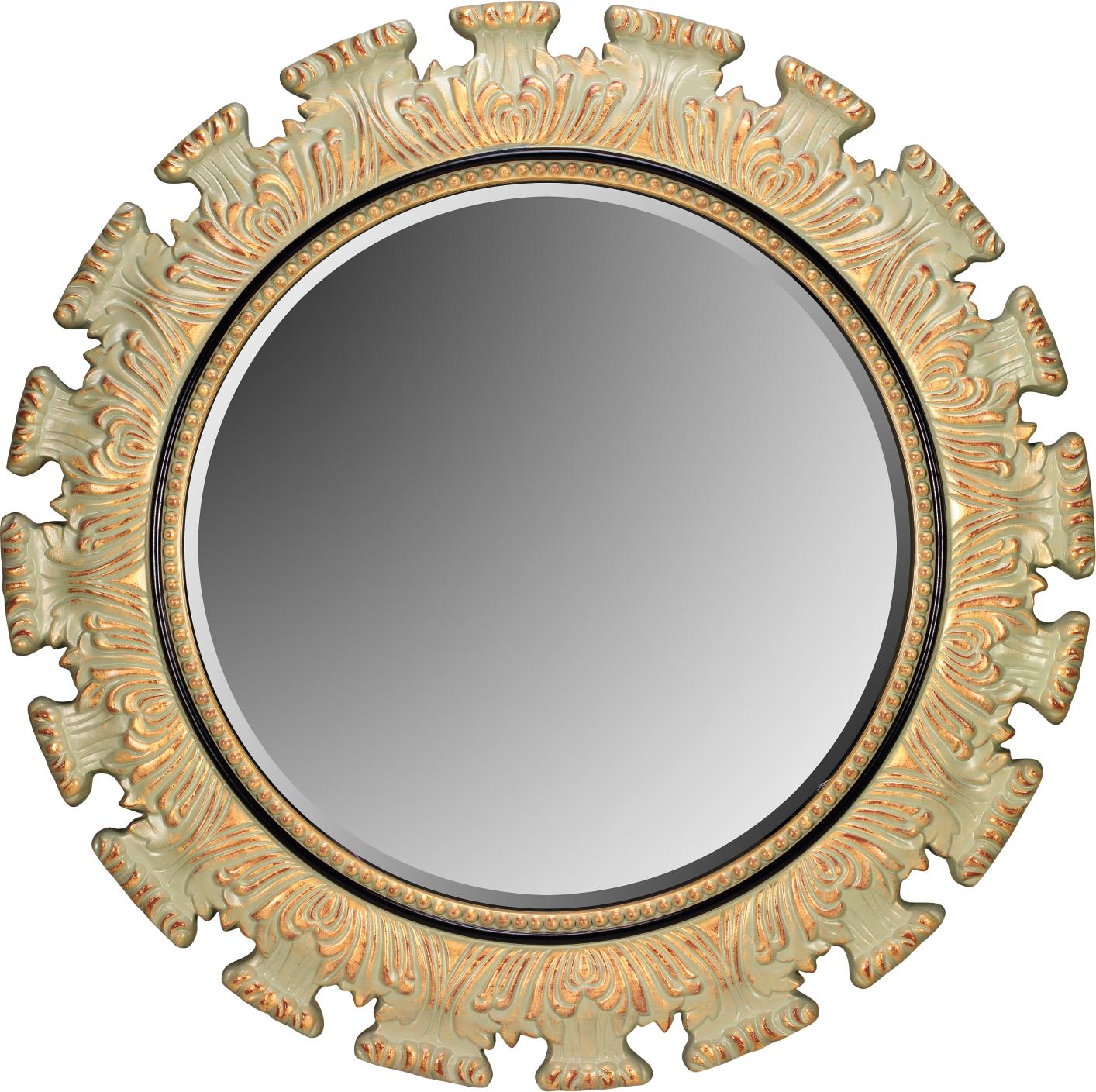 Washed Round Scroll Mirror
