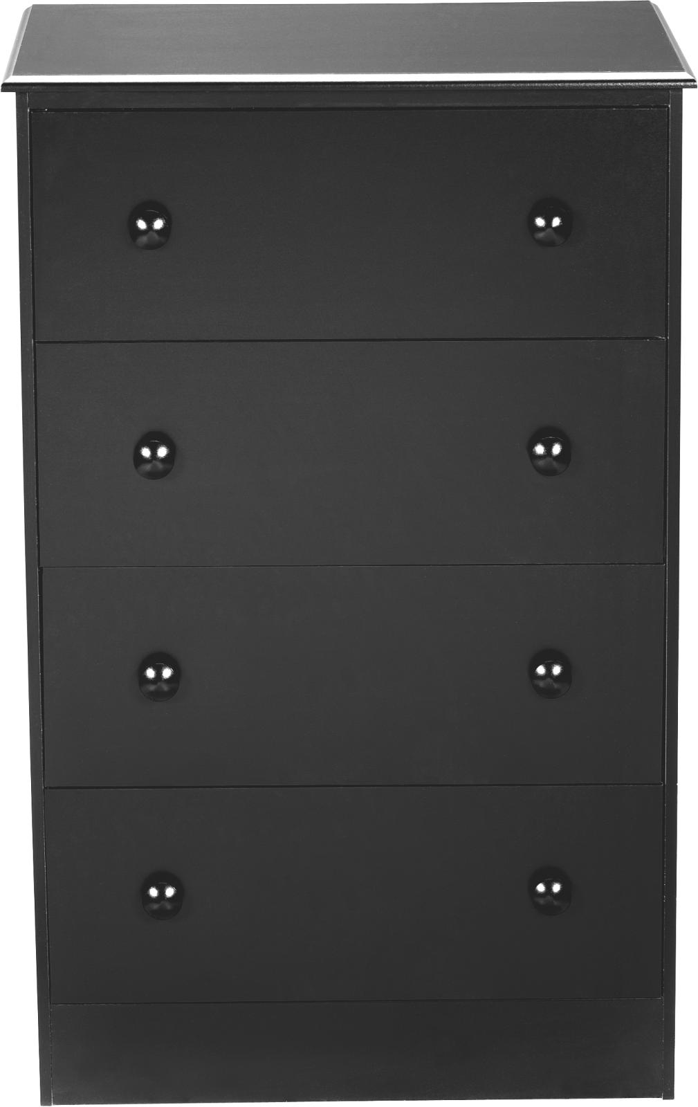 Black 4-drawer Chest With Black Pulls