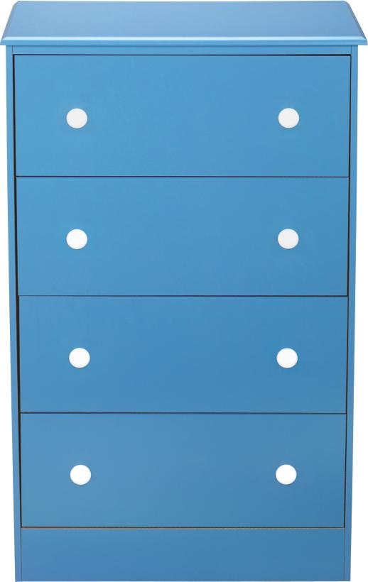 Blue 4-drawer Chest With White Pulls