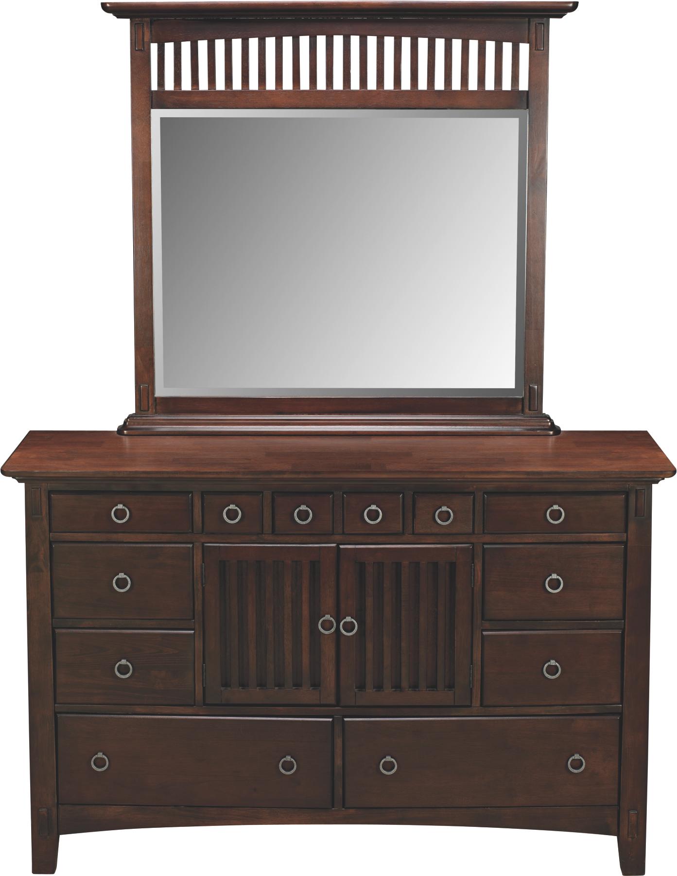 Arts & Crafts Chocolate Dresser & Mirror