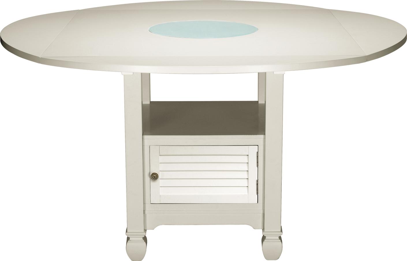 Plantation Cove White Drop Leaf Counter Height Table