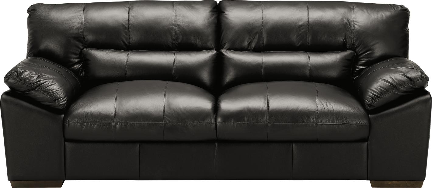 Cascade Black Leather Sofa