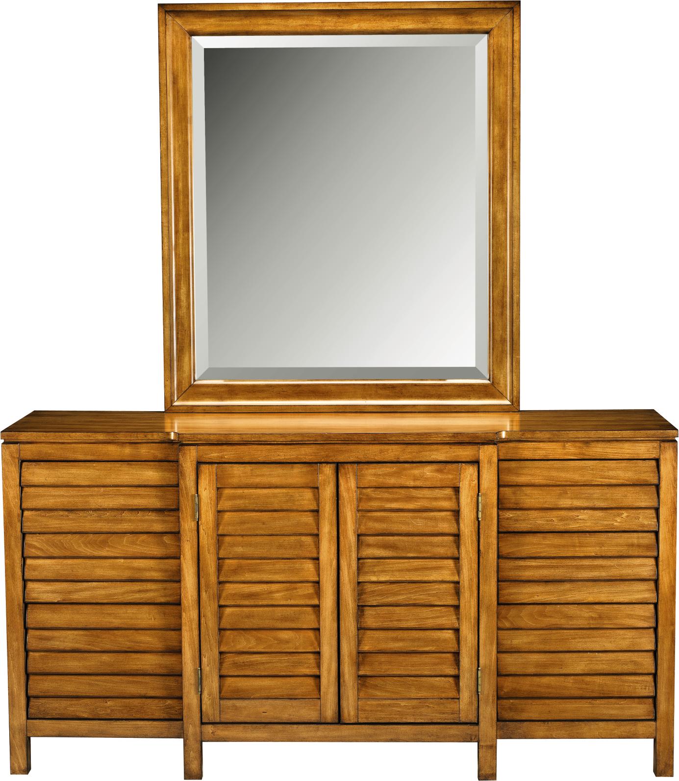 Louvered Dresser & Mirror