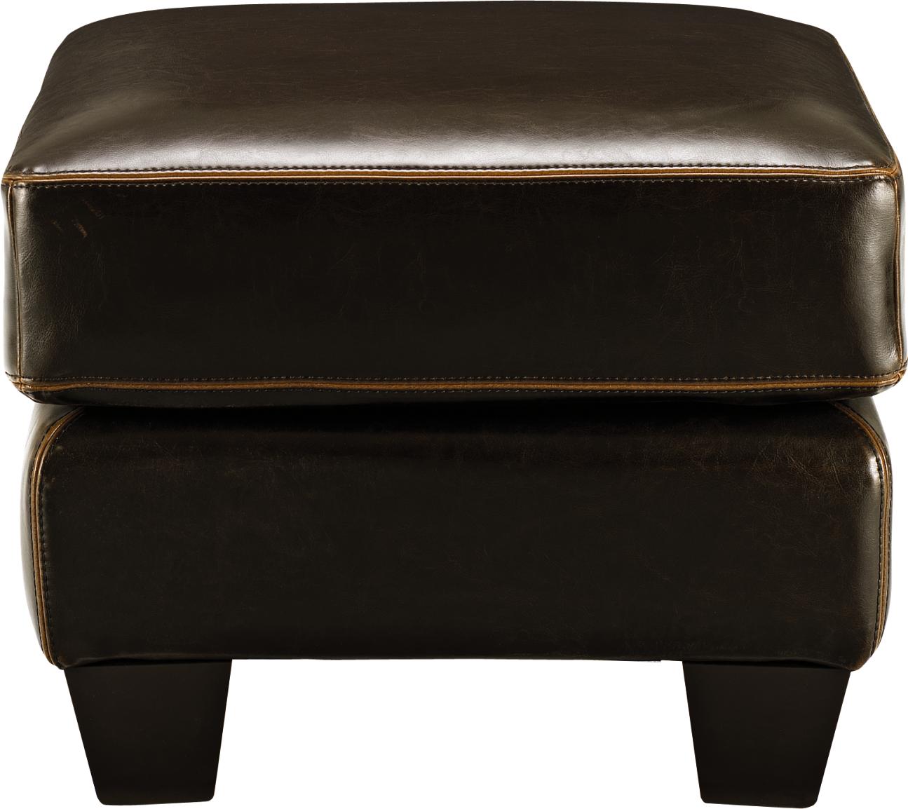 Dylan Brown Leather Ottoman