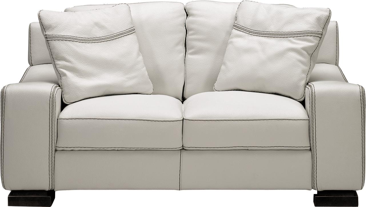 Florence White Leather Loveseat
