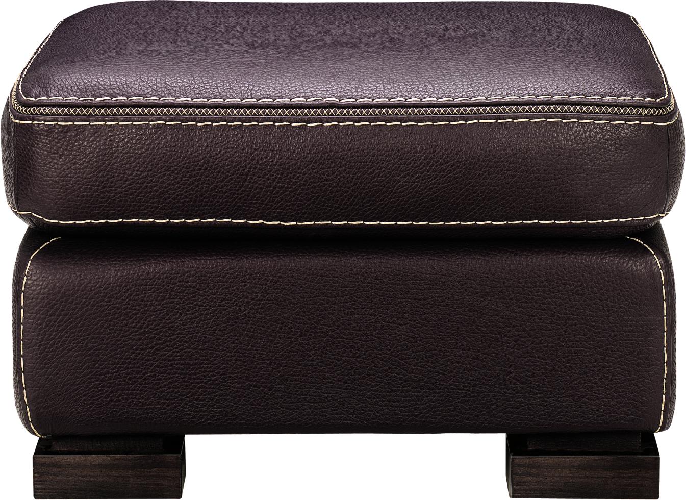 Florence Plum Leather Ottoman