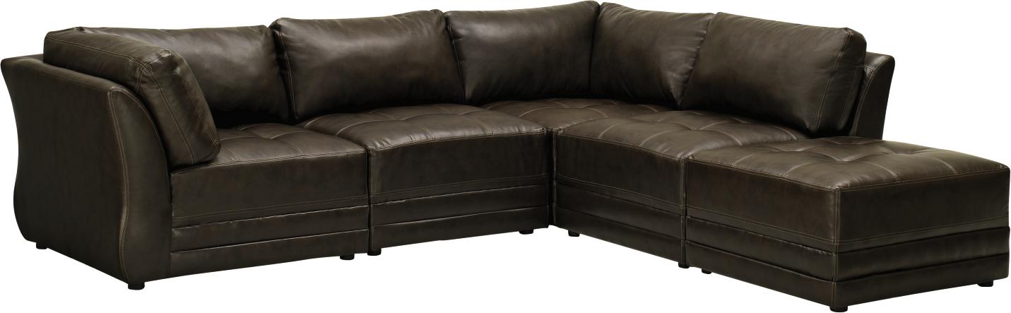 Taos Espresso 5-PC Sectional with Ottoman