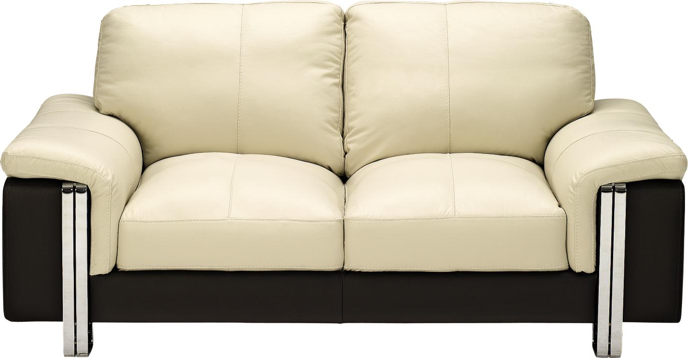 Cavalli Cream Leather Loveseat